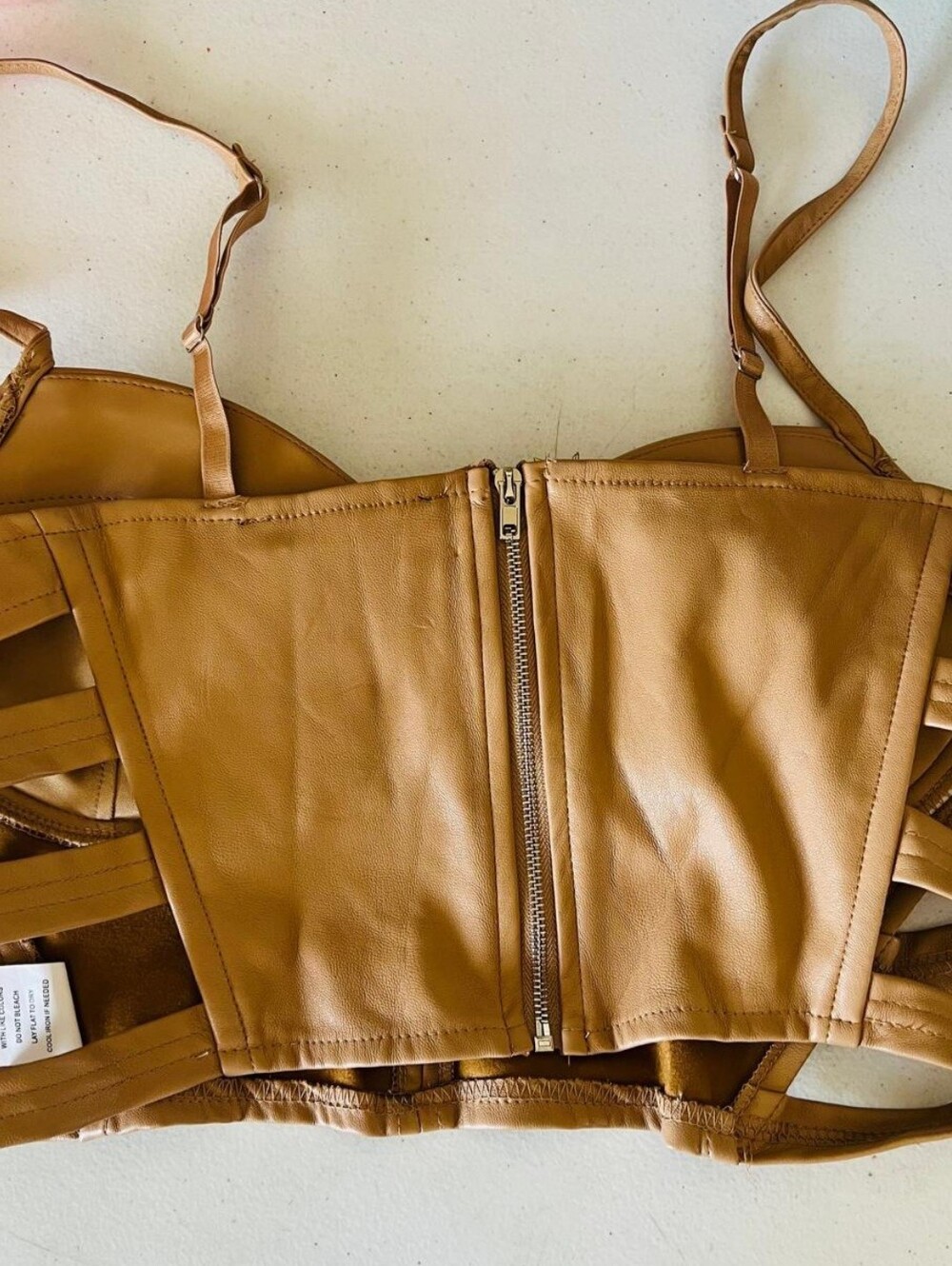 Chic Tan Crop Top Bustier - Picture 6 of 12